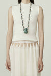 SWAYING/KNIT Silk Cashmere Back Hollow Vest SW24SS1T12 White PS75